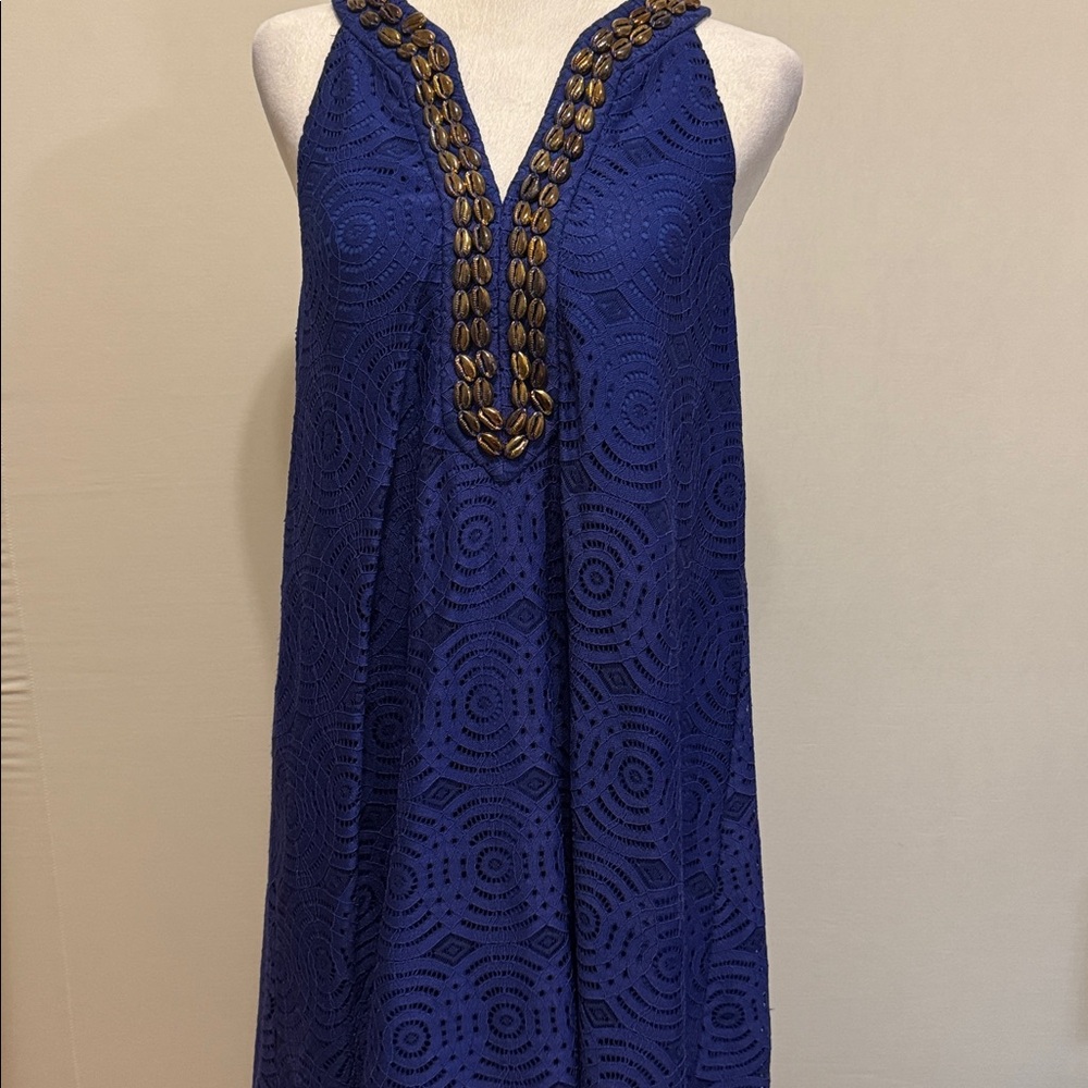 Lilly Pulitzer Achelle Blue Beaded Swing Dress - Picture 6 of 10